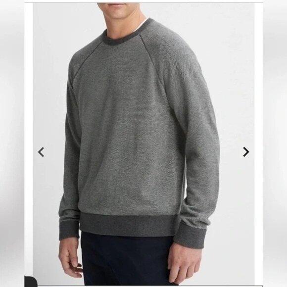 VINCE Grey Contrast Birdseye WOOL/CASHMERE Sweater Size XL - Picture 1 of 9